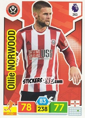 Figurina Oliver Norwood - English Premier League 2019-2020. Adrenalyn XL n. 263 - Panini
