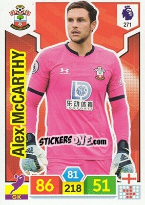 Sticker Alex McCarthy - English Premier League 2019-2020. Adrenalyn XL n. 271 - Panini