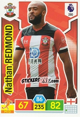 Sticker Nathan Redmond - English Premier League 2019-2020. Adrenalyn XL n. 280 - Panini