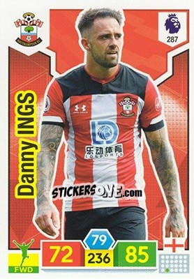 Sticker Danny Ings - English Premier League 2019-2020. Adrenalyn XL n. 287 - Panini