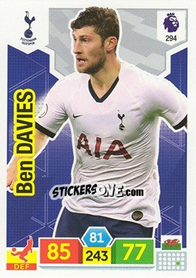 Sticker Ben Davies - English Premier League 2019-2020. Adrenalyn XL n. 294 - Panini