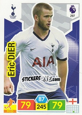 Sticker Eric Dier - English Premier League 2019-2020. Adrenalyn XL n. 297 - Panini