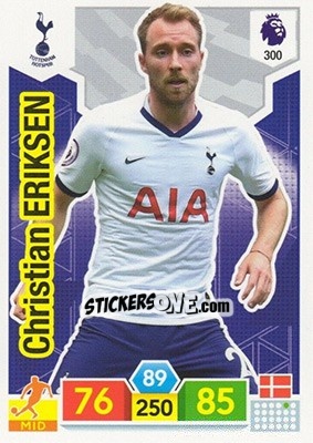 Sticker Christian Eriksen - English Premier League 2019-2020. Adrenalyn XL n. 300 - Panini