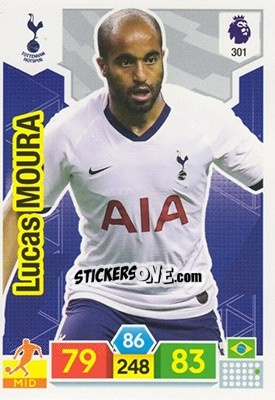 Sticker Lucas Moura - English Premier League 2019-2020. Adrenalyn XL n. 301 - Panini