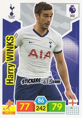 Sticker Harry Winks - English Premier League 2019-2020. Adrenalyn XL n. 302 - Panini
