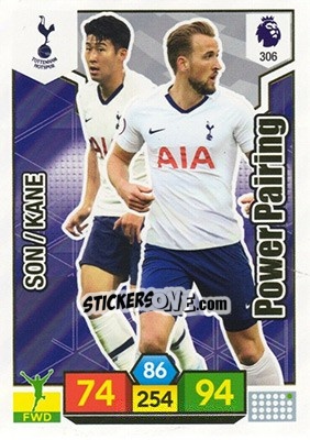 Sticker Son Heung-Min / Harry Kane - English Premier League 2019-2020. Adrenalyn XL n. 306 - Panini
