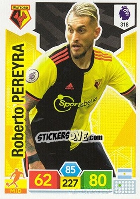 Sticker Roberto Pereyra - English Premier League 2019-2020. Adrenalyn XL n. 318 - Panini