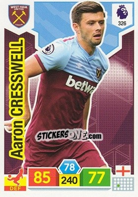 Sticker Aaron Cresswell - English Premier League 2019-2020. Adrenalyn XL n. 326 - Panini