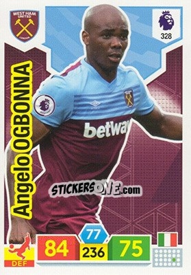 Sticker Angelo Ogbonna - English Premier League 2019-2020. Adrenalyn XL n. 328 - Panini
