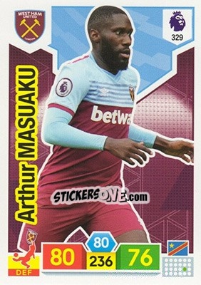 Sticker Arthur Masuaku - English Premier League 2019-2020. Adrenalyn XL n. 329 - Panini