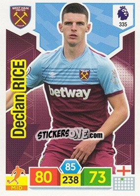 Sticker Declan Rice - English Premier League 2019-2020. Adrenalyn XL n. 335 - Panini