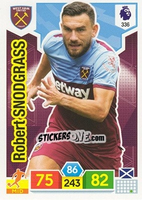 Sticker Robert Snodgrass - English Premier League 2019-2020. Adrenalyn XL n. 336 - Panini