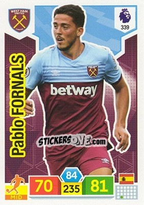 Figurina Pablo Fornals - English Premier League 2019-2020. Adrenalyn XL - Panini