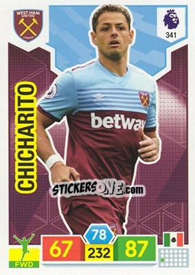 Sticker Javier Hernandez - English Premier League 2019-2020. Adrenalyn XL n. 341 - Panini