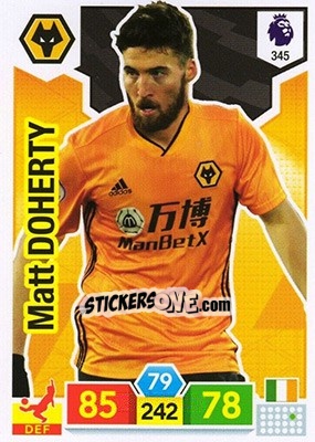 Sticker Matt Doherty - English Premier League 2019-2020. Adrenalyn XL n. 345 - Panini