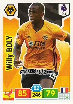 Sticker Willy Boly - English Premier League 2019-2020. Adrenalyn XL n. 348 - Panini