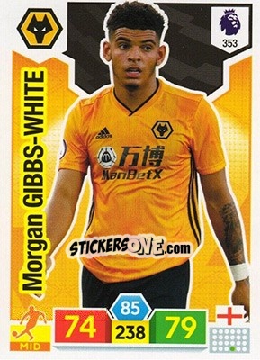 Sticker Morgan Gibbs-White - English Premier League 2019-2020. Adrenalyn XL n. 353 - Panini
