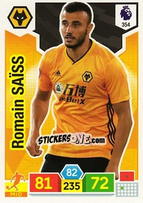 Sticker Romain Saïss - English Premier League 2019-2020. Adrenalyn XL n. 354 - Panini