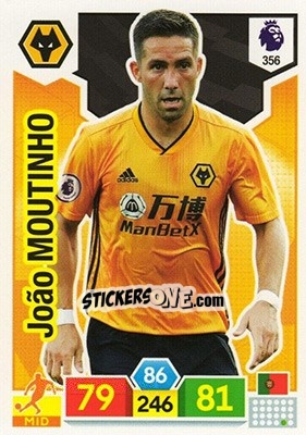 Sticker João Moutinho - English Premier League 2019-2020. Adrenalyn XL n. 356 - Panini