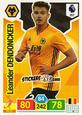 Sticker Leander Dendoncker - English Premier League 2019-2020. Adrenalyn XL n. 357 - Panini