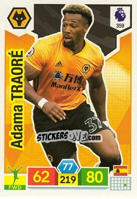 Sticker Adama Traoré - English Premier League 2019-2020. Adrenalyn XL n. 359 - Panini