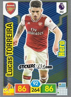 Sticker Lucas Torreira - English Premier League 2019-2020. Adrenalyn XL n. 362 - Panini