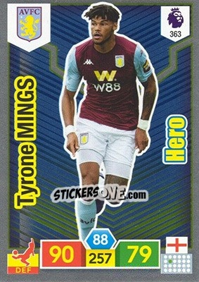 Sticker Tyrone Mings - English Premier League 2019-2020. Adrenalyn XL n. 363 - Panini