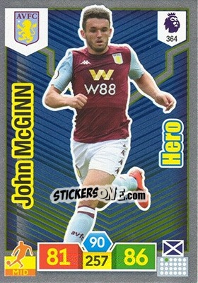 Sticker John McGinn - English Premier League 2019-2020. Adrenalyn XL n. 364 - Panini