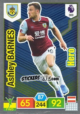 Sticker Ashley Barnes - English Premier League 2019-2020. Adrenalyn XL n. 369 - Panini