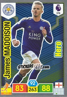 Sticker James Maddison - English Premier League 2019-2020. Adrenalyn XL n. 376 - Panini