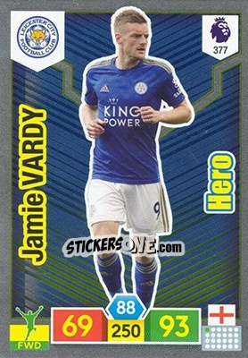 Sticker Jamie Vardy - English Premier League 2019-2020. Adrenalyn XL - Panini