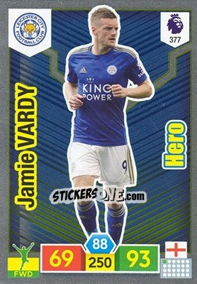 Sticker Jamie Vardy - English Premier League 2019-2020. Adrenalyn XL n. 377 - Panini