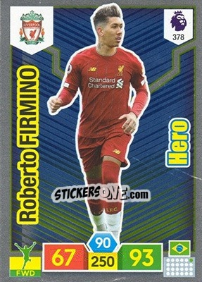 Sticker Roberto Firmino - English Premier League 2019-2020. Adrenalyn XL n. 378 - Panini