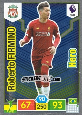 Figurina Roberto Firmino - English Premier League 2019-2020. Adrenalyn XL - Panini