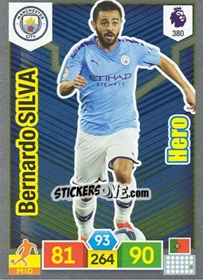 Sticker Bernardo Silva - English Premier League 2019-2020. Adrenalyn XL n. 380 - Panini