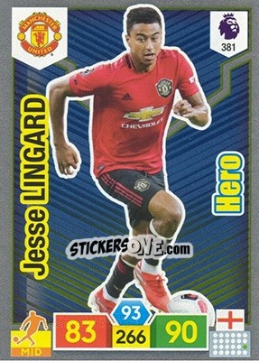 Sticker Jesse Lingard - English Premier League 2019-2020. Adrenalyn XL - Panini