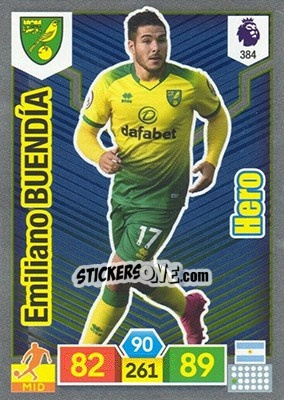 Sticker Emiliano Buendía - English Premier League 2019-2020. Adrenalyn XL n. 384 - Panini
