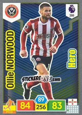 Sticker Oliver Norwood - English Premier League 2019-2020. Adrenalyn XL - Panini