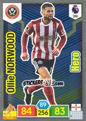 Sticker Oliver Norwood - English Premier League 2019-2020. Adrenalyn XL n. 386 - Panini