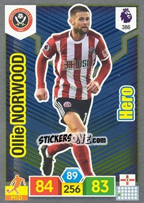 Figurina Oliver Norwood - English Premier League 2019-2020. Adrenalyn XL - Panini