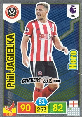 Sticker Phil Jagielka - English Premier League 2019-2020. Adrenalyn XL n. 387 - Panini