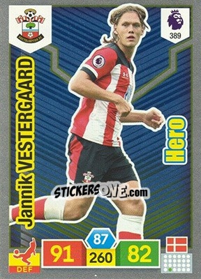 Sticker Jannik Vestergaard - English Premier League 2019-2020. Adrenalyn XL n. 389 - Panini