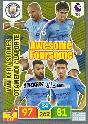 Sticker Kyle Walker / John Stones / Nicolas Otamendi / Aymeric Laporte - English Premier League 2019-2020. Adrenalyn XL n. 399 - Panini