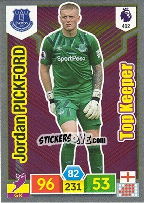 Sticker Jordan Pickford - English Premier League 2019-2020. Adrenalyn XL n. 402 - Panini