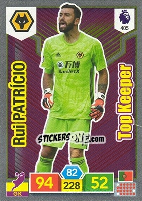 Sticker Rui Patricio - English Premier League 2019-2020. Adrenalyn XL n. 405 - Panini