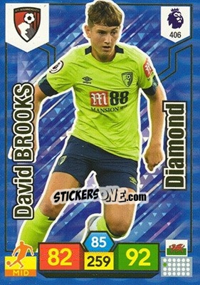 Sticker David Brooks - English Premier League 2019-2020. Adrenalyn XL n. 406 - Panini