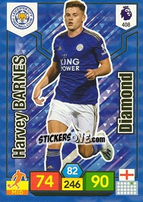Sticker Harvey Barnes - English Premier League 2019-2020. Adrenalyn XL n. 408 - Panini