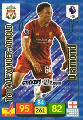 Sticker Trent Alexander-Arnold - English Premier League 2019-2020. Adrenalyn XL n. 409 - Panini