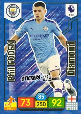 Sticker Phil Foden - English Premier League 2019-2020. Adrenalyn XL n. 410 - Panini