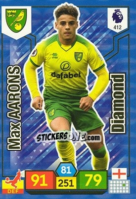 Sticker Max Aarons - English Premier League 2019-2020. Adrenalyn XL n. 412 - Panini